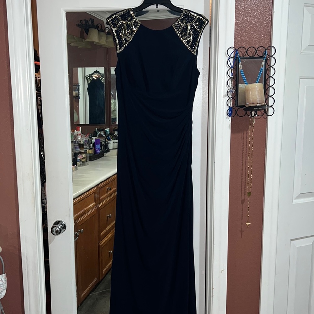 Navy blue evening gown